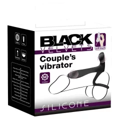   Black Velvets - vibrador casal e anel peniano recarregável 2 em 1 - preto