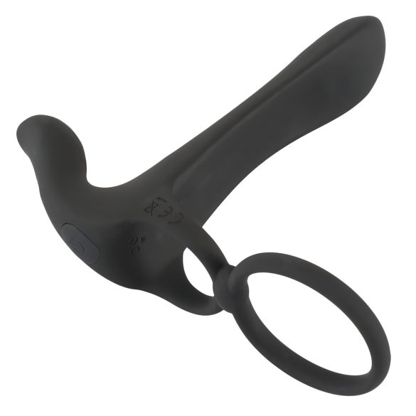 Black Velvets - vibrador casal e anel peniano recarregável 2 em 1 - preto