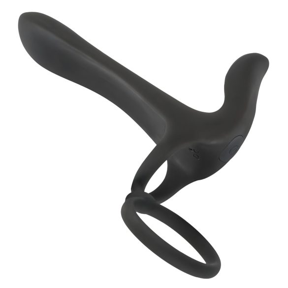 Black Velvets - vibrador casal e anel peniano recarregável 2 em 1 - preto
