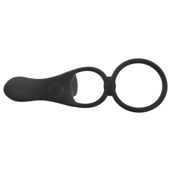 Black Velvets - vibrador casal e anel peniano recarregável 2 em 1 - preto