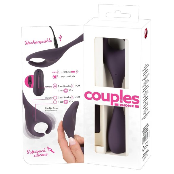 Couples Choice - vibrador casal 2 motores recarregável com controle remoto roxo