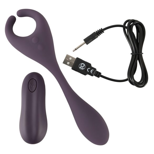 Couples Choice - vibrador casal 2 motores recarregável com controle remoto roxo
