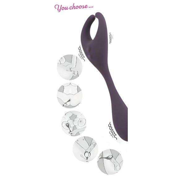 Couples Choice - vibrador casal 2 motores recarregável com controle remoto roxo