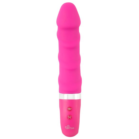 SMILE Soft - vibrador recarregável com aquecimento - silicone rosa