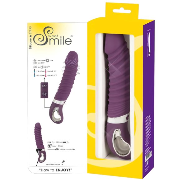 SMILE Soft - vibrador recarregável com aquecimento - silicone roxo