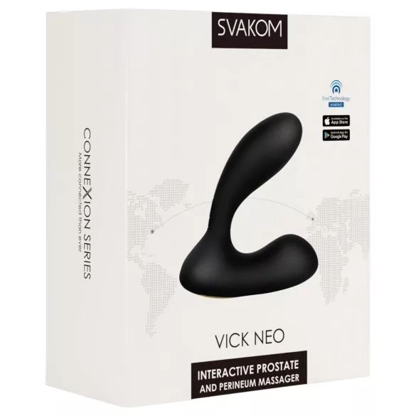 Svakom Vick Neo - vibrador anal recarregável VR - silicone preto