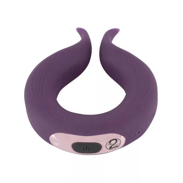 Couples Choice - anel peniano vibratório duplo - recarregável - roxo