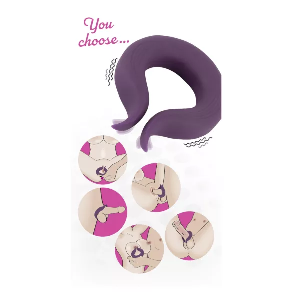Couples Choice - anel peniano vibratório duplo - recarregável - roxo