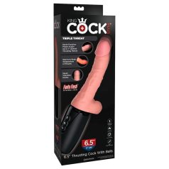 King Cock Plus 6,5 - vibrador com escroto - pele realista
