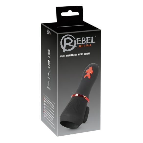 Rebel - vibrador peniano recarregável com 2 motores - preto