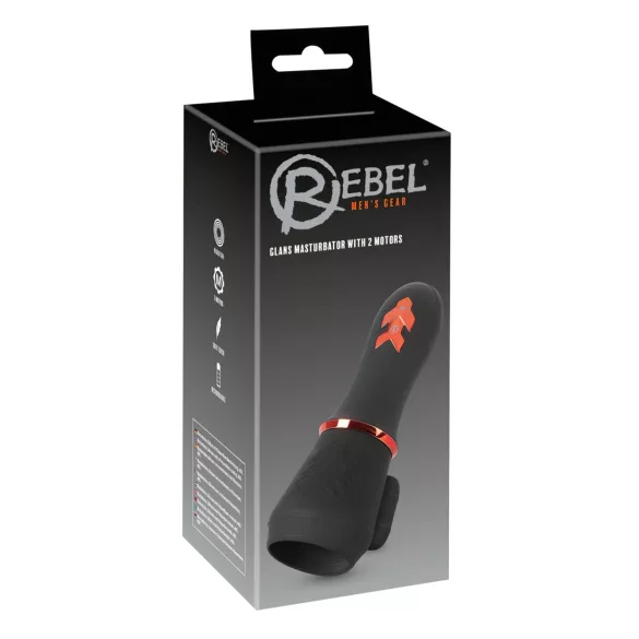 Rebel - vibrador peniano recarregável com 2 motores - preto