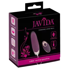   Javida Shaking Love - vibrador bullet recarregável com controle remoto - roxo