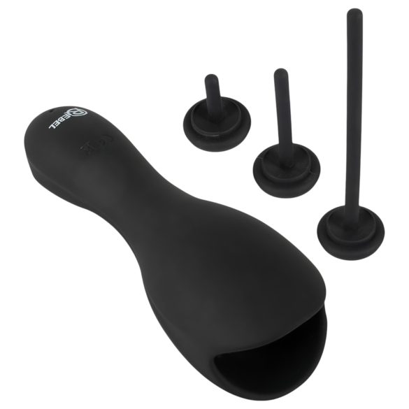 Rebel - vibrador peniano com dilatador - preto