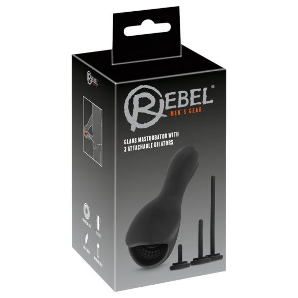 Rebel - vibrador peniano com dilatador - preto