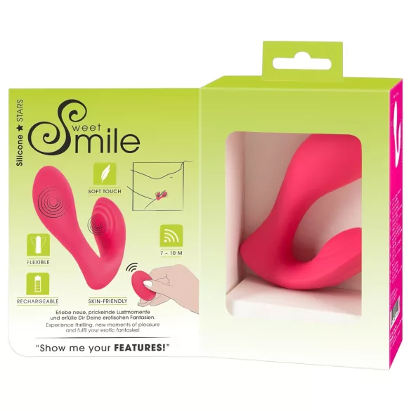 SMILE - vibrador de calcinha recarregável com controle remoto 2 em 1 - rosa