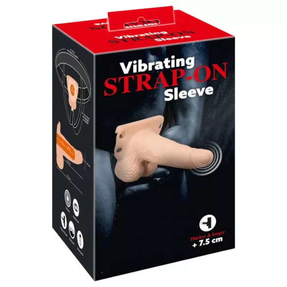 You2Toys - vibrador oco strap-on - com cinto regulável - cor natural