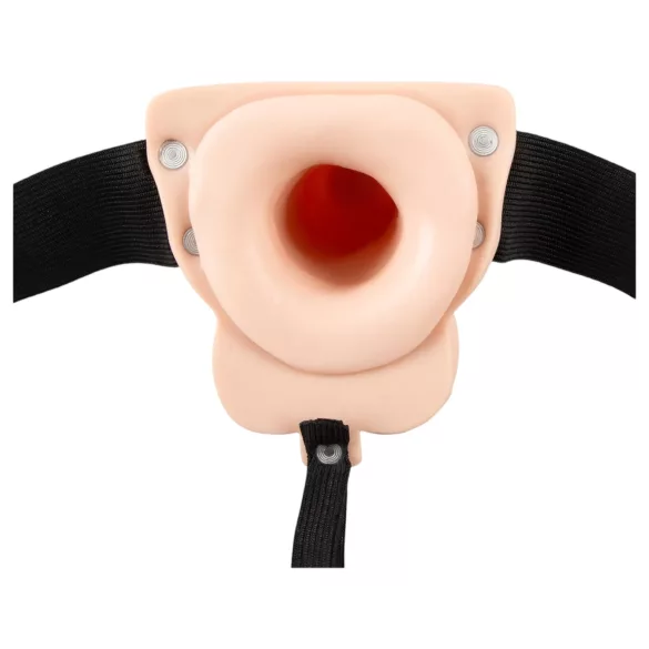 You2Toys - vibrador oco strap-on - com cinto regulável - cor natural