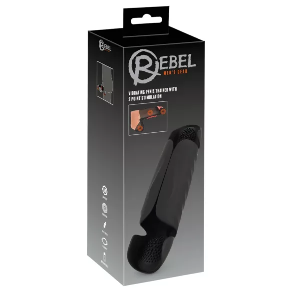 Rebel - vibrador peniano com 3 motores - silicone preto