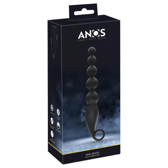 ANOS - vibrador anal com bolas - silicone preto