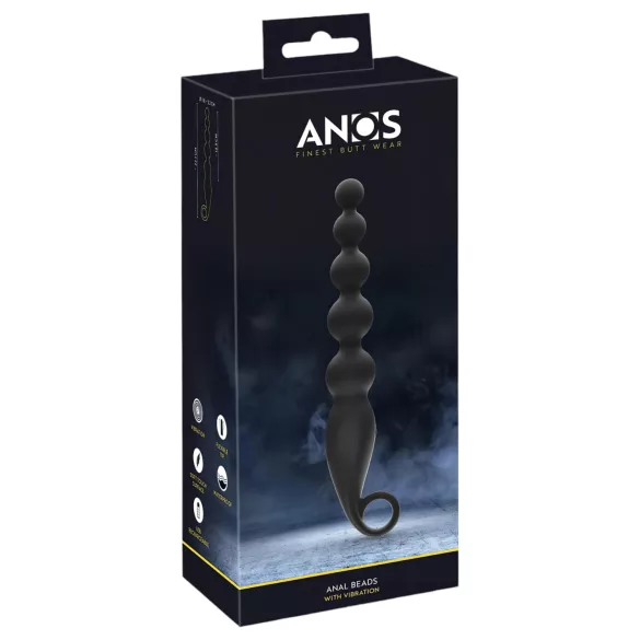 ANOS - vibrador anal com bolas - silicone preto
