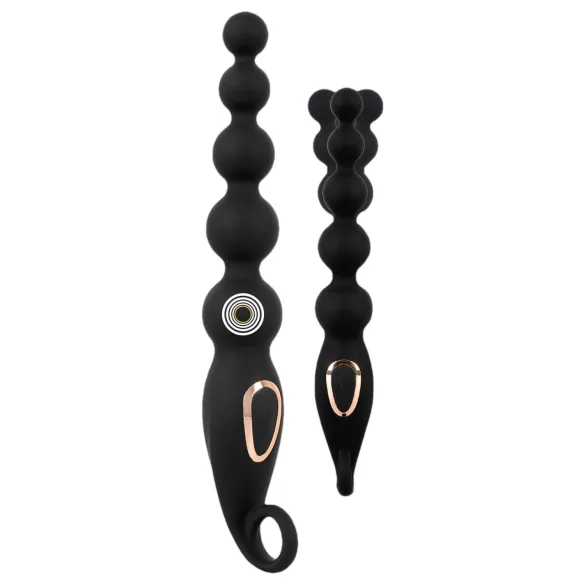 ANOS - vibrador anal com bolas - silicone preto