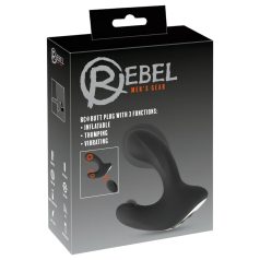   Rebel RC - vibrador anal inflável recarregável com controle remoto - preto
