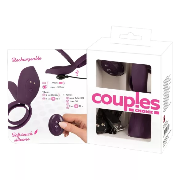 Couples Choice - anel peniano vibratório recarregável com controle remoto