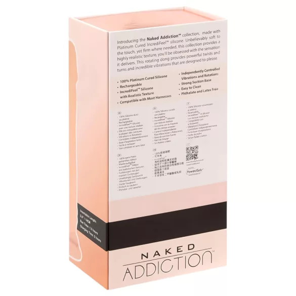 Naked Addiction - vibrador rotativo - 20cm - cor pele