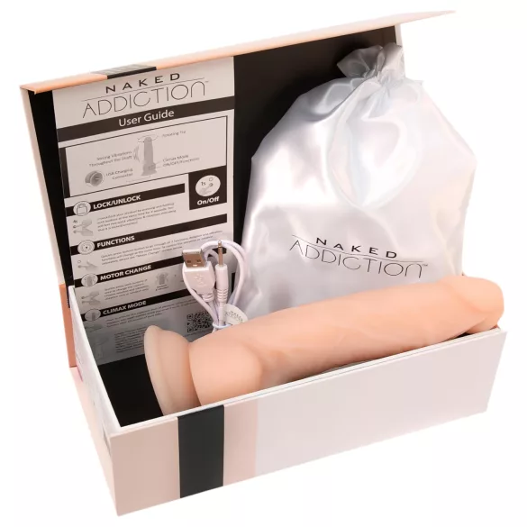 Naked Addiction - vibrador rotativo - 20cm - cor pele