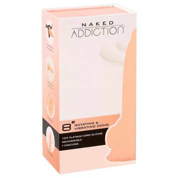 Naked Addiction - vibrador rotativo - 20cm - cor pele