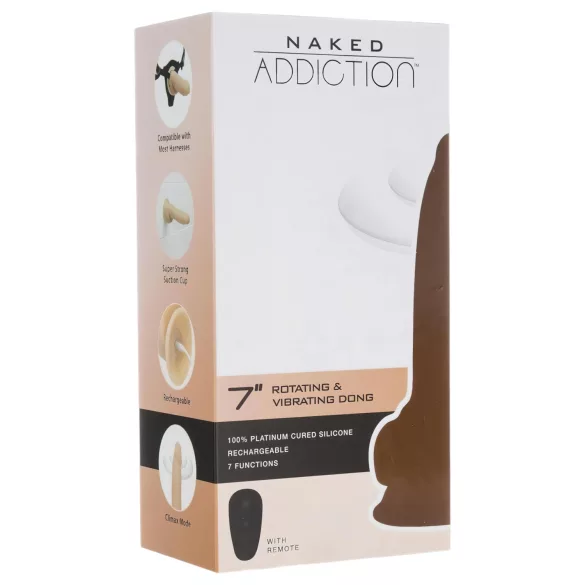 Naked Addiction Rotating 7 - vibrador giratório (18cm) - natural
