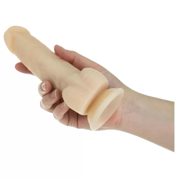 Naked Addiction Rotating 7 - vibrador giratório (18cm) - natural