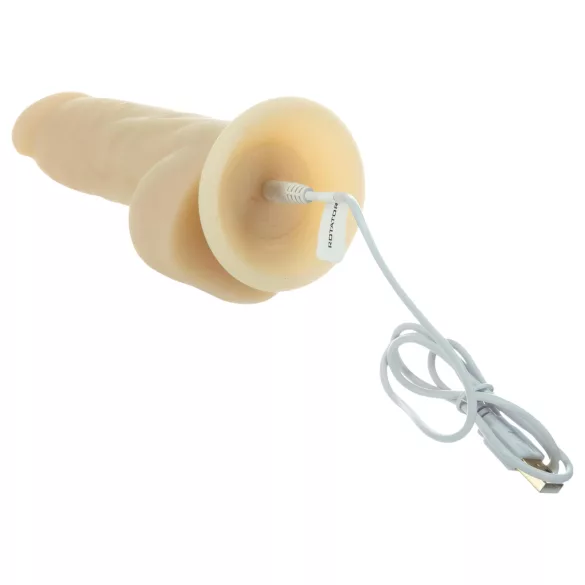 Naked Addiction Rotating 7 - vibrador giratório (18cm) - natural