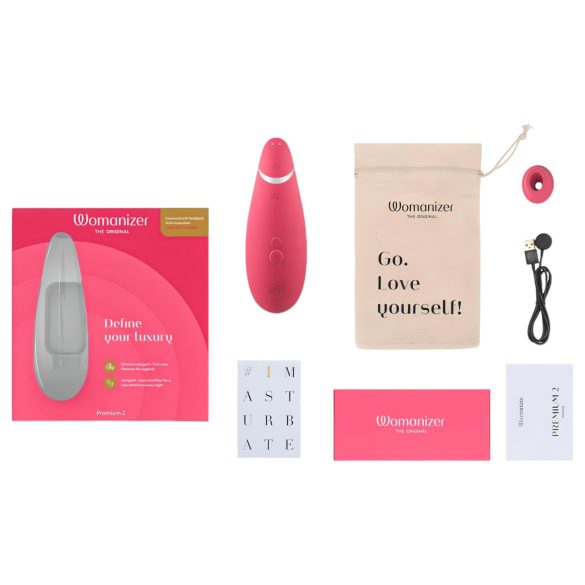 Womanizer Premium 2 - sugador de clitóris - 12 níveis - silicone pink