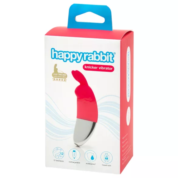 Happyrabbit Knicker - vibrador clitóris recarregável - silicone vermelho