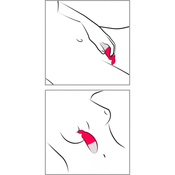 Happyrabbit Knicker - vibrador clitóris recarregável - silicone vermelho