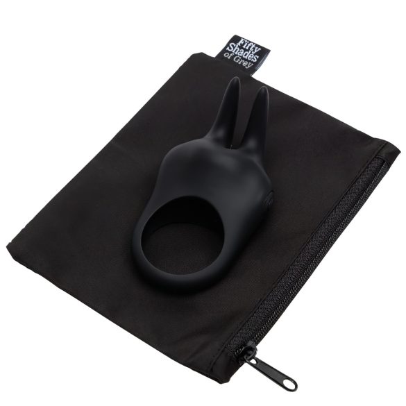 Fifty Shades of Grey - anel peniano vibratório para clitóris - silicone preto