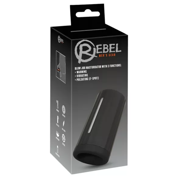 Rebel Blow Job - masturbador masculino recarregável 3 funções preto