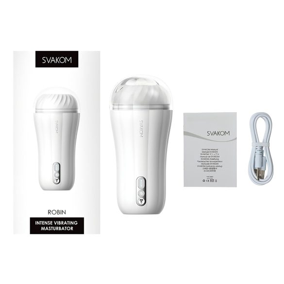 Svakom Robin - masturbador recarregável (branco)