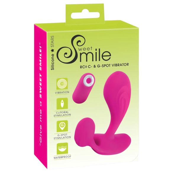 SMILE RC - vibrador ponto G recarregável com controle remoto - silicone rosa