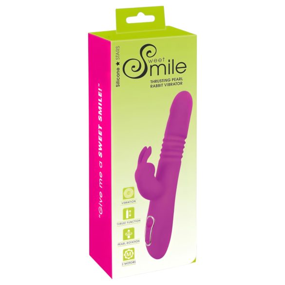 SMILE Rabbit - vibração pulsante e rotativa com estimulador (rosa)