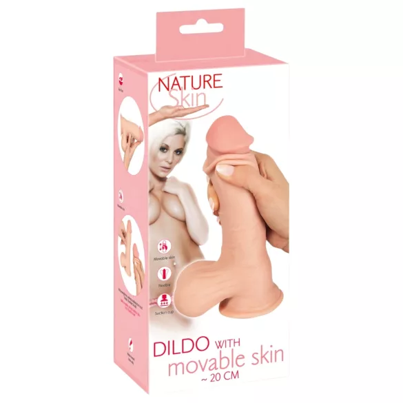 Nature Skin - dildo realista com pele - 20cm - cor natural