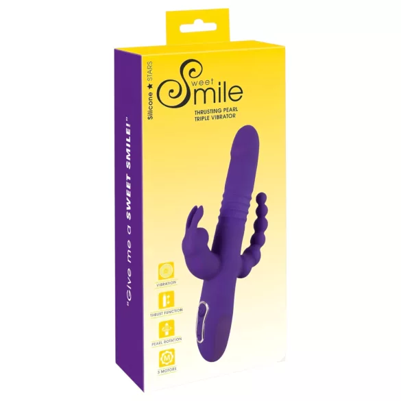 SMILE Triple - vibrador rotativo e pulsante triplo recarregável - silicone lilás