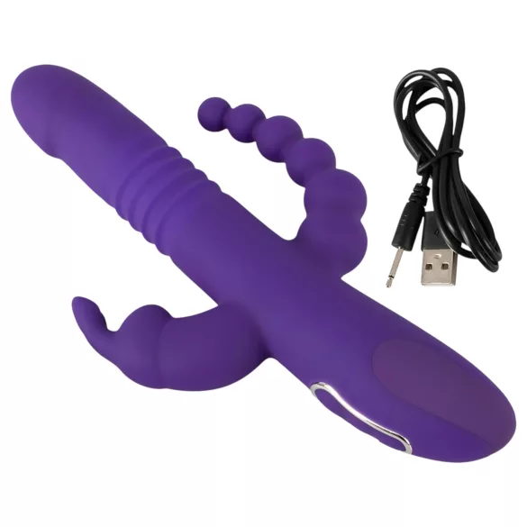 SMILE Triple - vibrador rotativo e pulsante triplo recarregável - silicone lilás