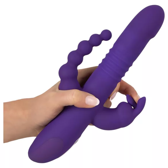SMILE Triple - vibrador rotativo e pulsante triplo recarregável - silicone lilás