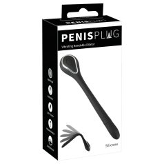   Penis Plug Dilator - dilatador peniano vibratório recarregável 1cm - preto