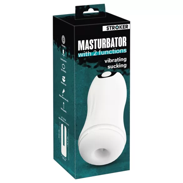 STROKER - masturbador masculino recarregável com sucção e vibração - branco