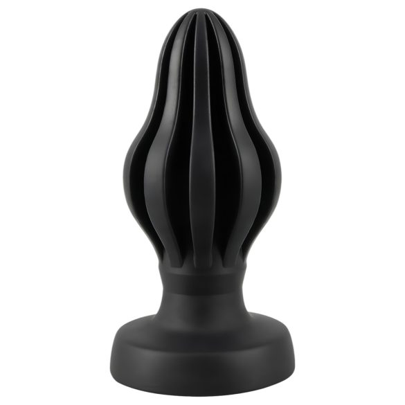 ANOS - plug anal com textura - silicone macio - 7cm - preto