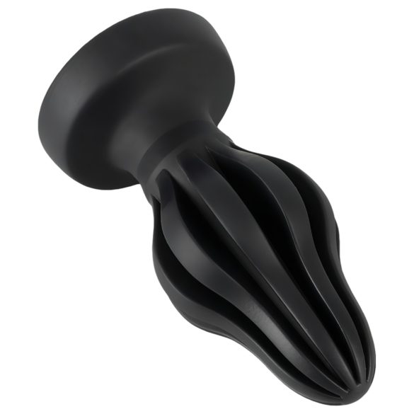 ANOS - plug anal com textura - silicone macio - 7cm - preto