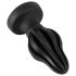ANOS - plug anal com textura - silicone macio - 7cm - preto